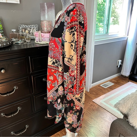 Anthropologie Fig and Flower Boho Floral Patchwork Tunic Dress Size L - Picture 6 of 16